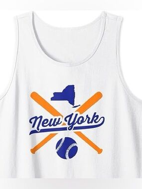 New York Mets White Tank Top Size XL